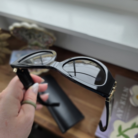 YSL Saint Laurent SL M94 Cat Eye Black & Gold Sunglasses - Picture 7 of 8